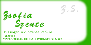zsofia szente business card